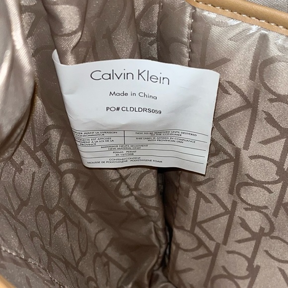 Calvin Klein Logo Monogram Brown Tan Adjustable Backpack Bag - Picture 12 of 14